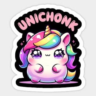 Unichonk Funny Fat Unicorn Kawaii Chibi Anime Cute Sticker